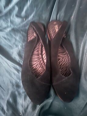 Toms Black Suede Ballet Flats - Women's Slip-On Loafers